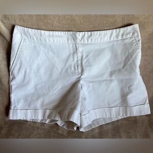 Apt. 9 White Cotton Cuffed Dressy Shorts Classic Tailored Design Women’s 16